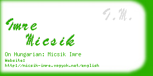 imre micsik business card
